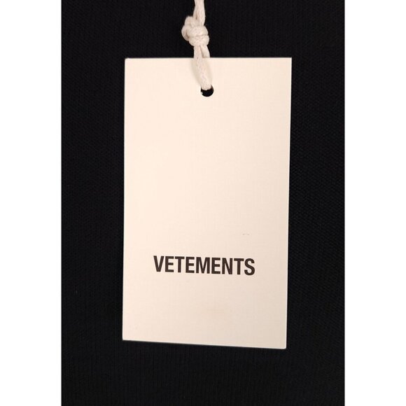 Vetements Logo Crewneck Knit Size M Mens Black Long Sleeve Sweater NWT - Picture 8 of 13